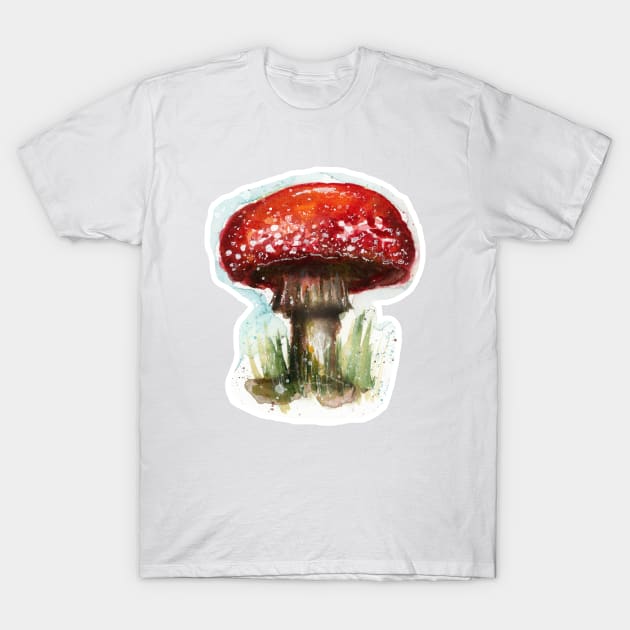 Amanita muscaria - Red Cap Mushroom T-Shirt by Art Of Torie Wilson